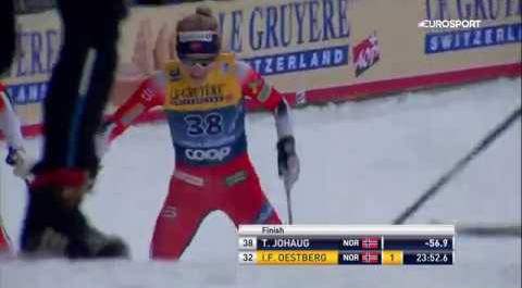 Яркая развязка женской гонки на «Тур де Ски»: Йохауг и Остберг отделили 0,7 секунды
