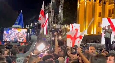 Массовые протесты не утихают в Грузии. Полиция применяет слезоточивый газ и дубинки