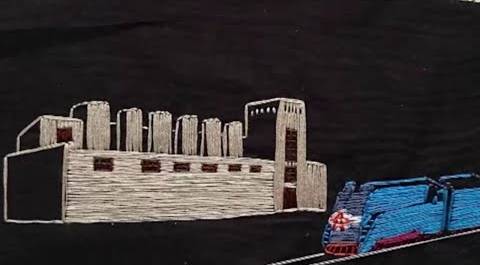 Петербургский дизайнер вышивает на ткани конструктивистские здания Ленинграда