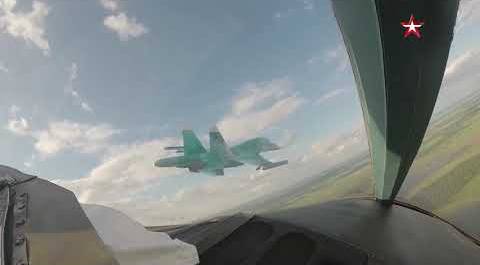Су-34 и Ми-24 нанесли удары по занявшему высоту «противнику»