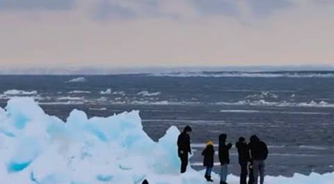 Активное движение ледников началось на Таймыре. Гигантские разноцветные глыбы выбросило на берег