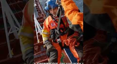 A crewman gets extracted by the Coast Guard! | Deadliest Catch | Discovery #shorts