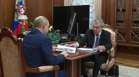 Владимир Путин в Кремле встретился с президентом Российской Академии Наук Александром Сергеевым